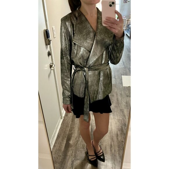 Donna Karan Women's Belted Metallic Jacket - Picture 13 of 16